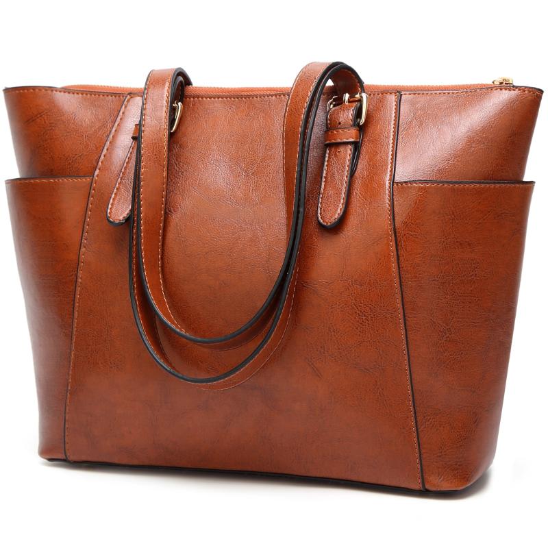 

Evening Bags European Women's Fashion One Shoulder Messenger Oil Wax Leather Handbag 2777Evening
