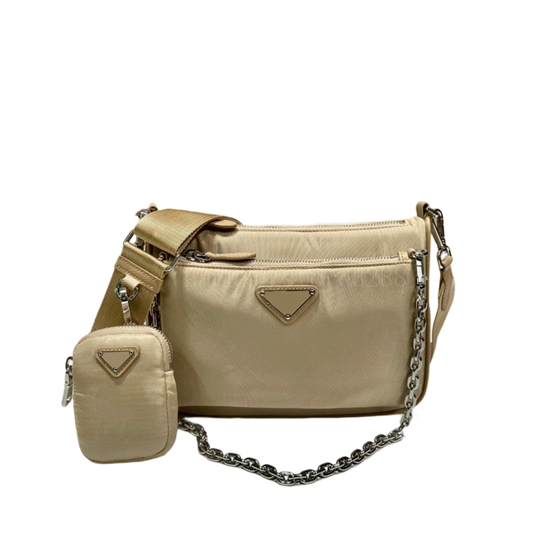 

Chains Nylon Handbags Flap Bags Luxurious Fashion Designer Composite Bag Plain For Woman Lady Luxuries Designers Women Enamel Metal Designers genuine leather, Black