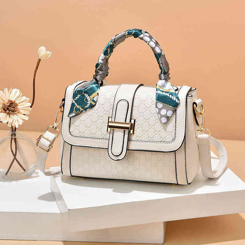 

Handbag Large capacity new women's diagonal simple ribbon portable sling shoulder diagonal small square bag, Black