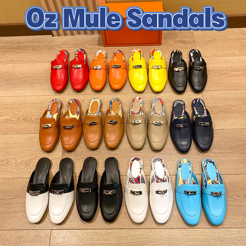 

With box Oz Mule designer Sandals luxury slipper women shoes beach Red black white Navy Blue Naturel Marron Havane Yellow Turquoise top summer womens sneakers, Double box