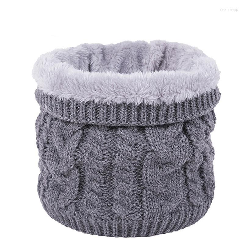 

Scarves Winter Knitted Scarf Ring Men Women Plush Warm Solid Mufflers Unisex Adult Outdoor Grey Neck Collar ScarfScarves