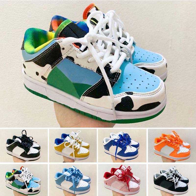 

2022 Kids Shoes For Boy Girl Sports Black White Chunky Dunks Low Cows Trainers Boys and Girls Athletic Outdoor Sneakers Children Eur 25-35, 99