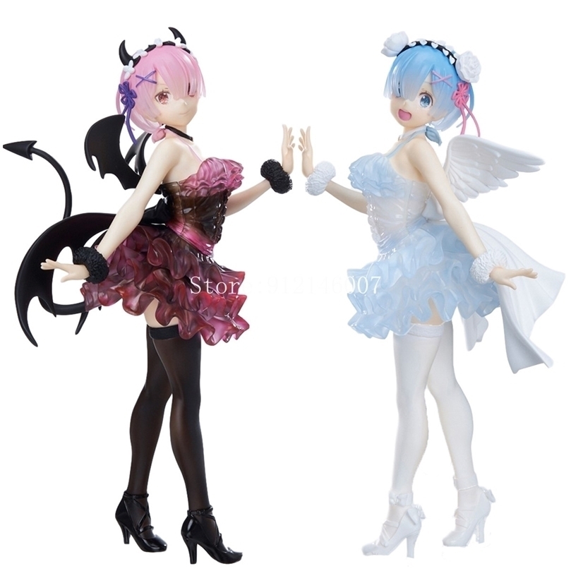 

16cm Re ZERO Starting Life in Another World Anime Figure Angels Rem Demons Ram Action RemRam Figurine Model Doll Toys 220520, 16cm no retail box