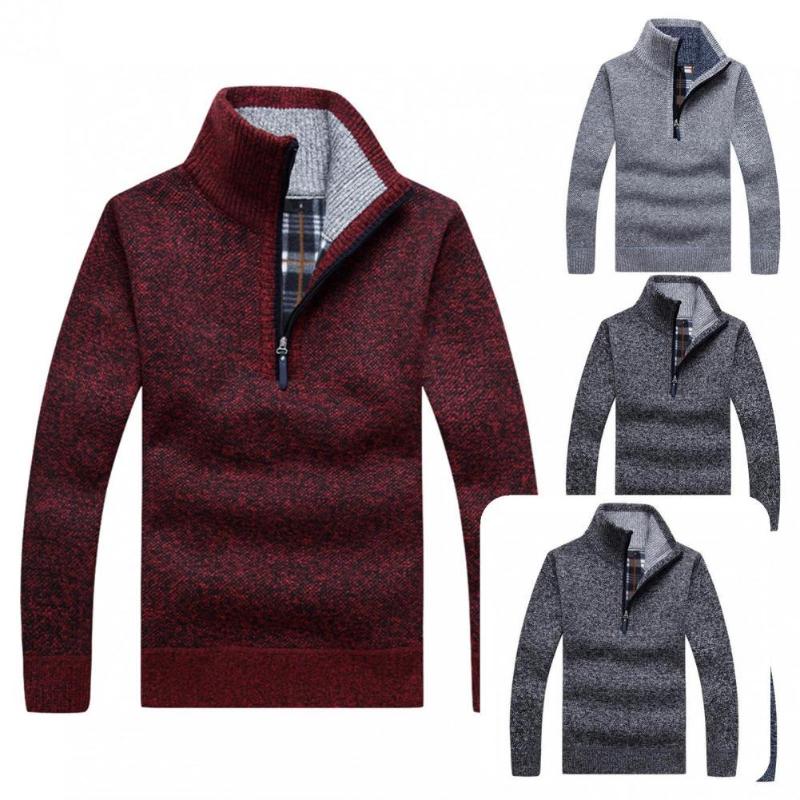 

Men's Jackets Warm Men Thicken Half Zip Sweater For Outdoor Pullover OutdoorMen's, Blue
