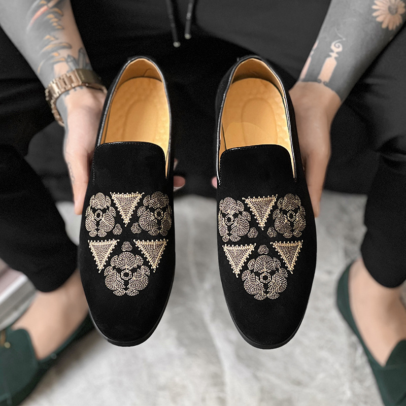 

Loafers Men Shoes Microfiber Solid Color Casual Fashion Trend Carved Wing Pattern Personality Classic Versatile Comfortable Breathable Hairstylist Shoes CP211, Clear