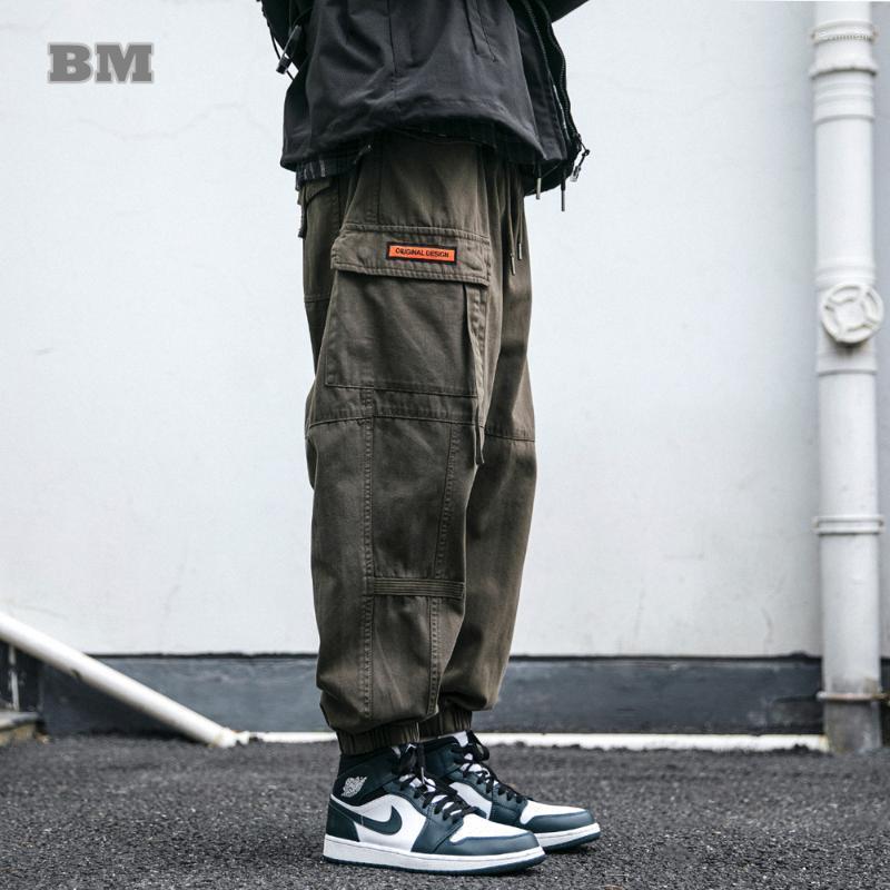 

Men' Pants Japanese Streetwear High Quality Cargo Harajuku Casual Army Green Tactical Men Clothing Trousers Korean JoggersMen' Naom22, Black