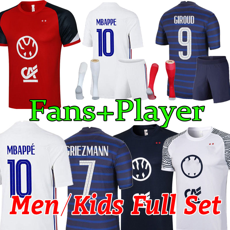FRANCE Mbappe Benzema Jerseys de football Femmes 2022 2023 Grieuzmann Pogba Giroud Kante Accueil Francia Football Shirts Hommes + Enfants Kit Mai