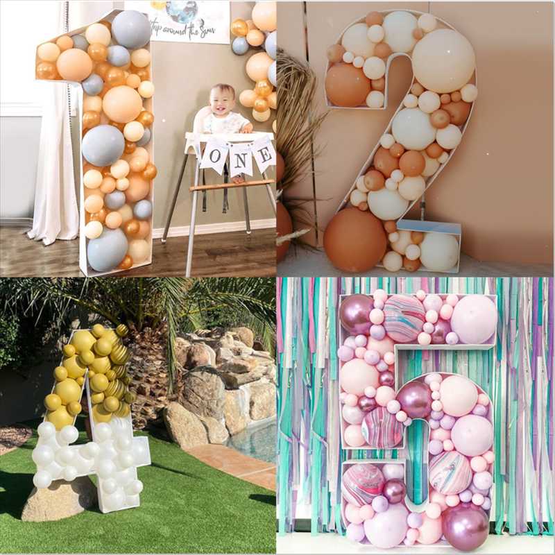 

Party Decoration Number Birthday Balloon Frame Alphabet Box Filling DIY Mosaic Stand Wedding Anniversary Baby Shower Decorati