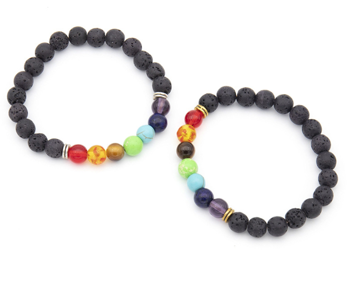 

Top Colorful Volcanic Stone Bracelet Handmade Beaded Natural Volcanic Stone Bracelet