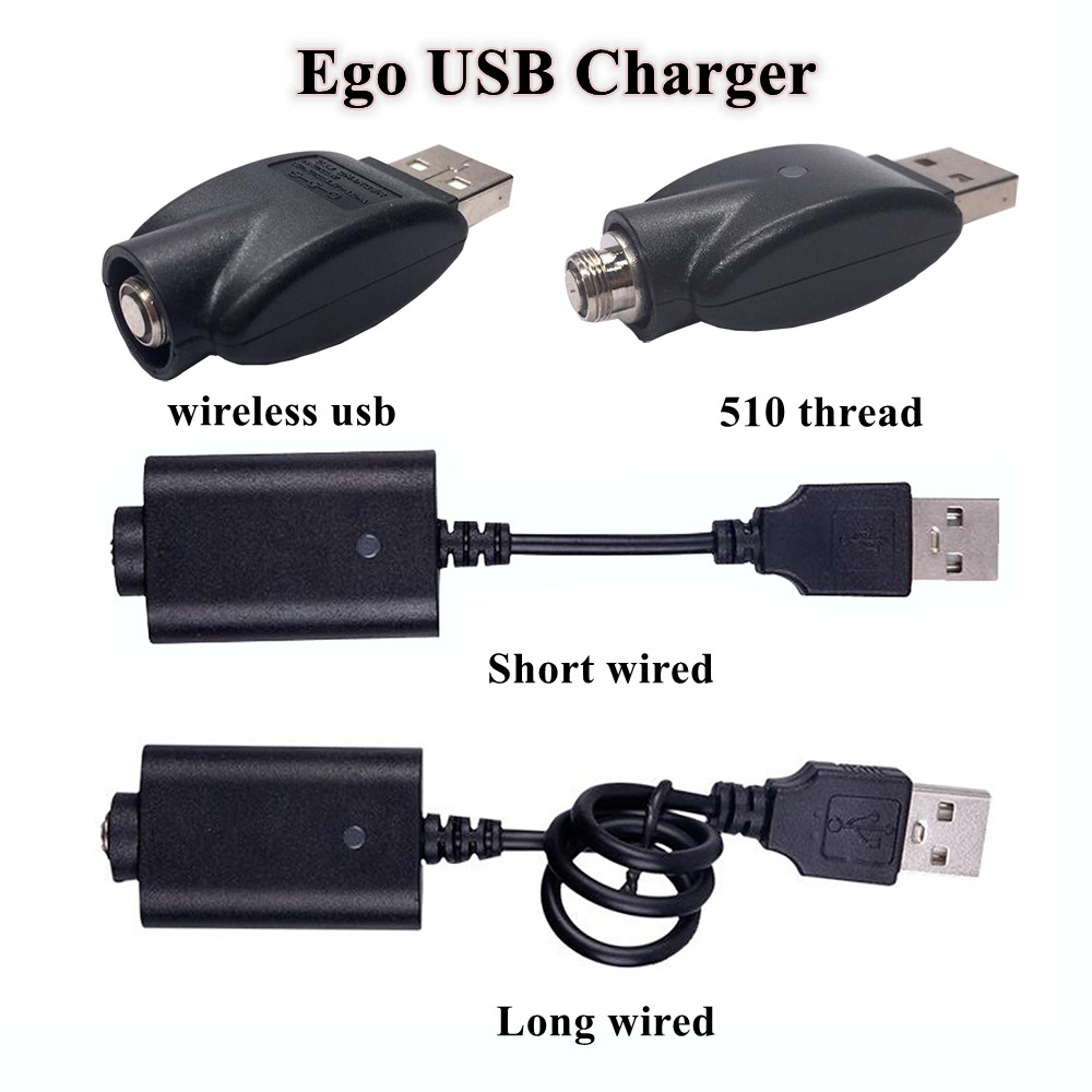 

Ego USB Charger Electronic Cigarette E Cig Wireless Chargers Cable For 510 Ego T C EVOD vision spinner 2 3 mini battery