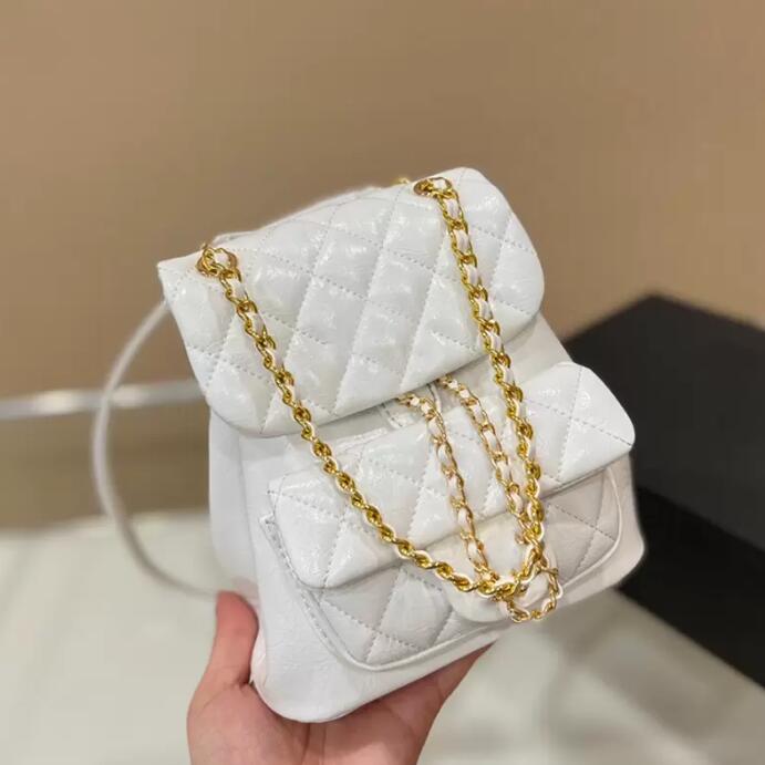 

SW W Women Check Calfskin Mini Backpack Bags Bucket White/Black Multifunction Quilted Matelasse Chain Crossbody Shoulder Drawstring Outdoor Sacoche Handbags, Extra freight