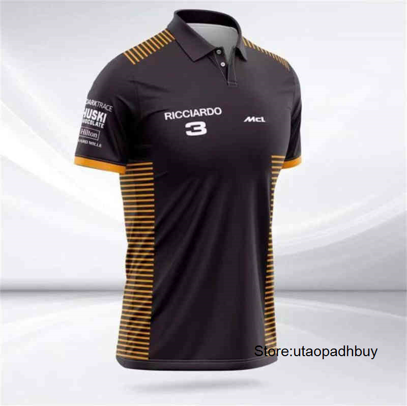 

McLaren F1 Team Top 2022 Summer New T-Shirt Men Outdoor Sports Short Sleeve Formula One Racing Clothing Quick Drying NEW, Beige