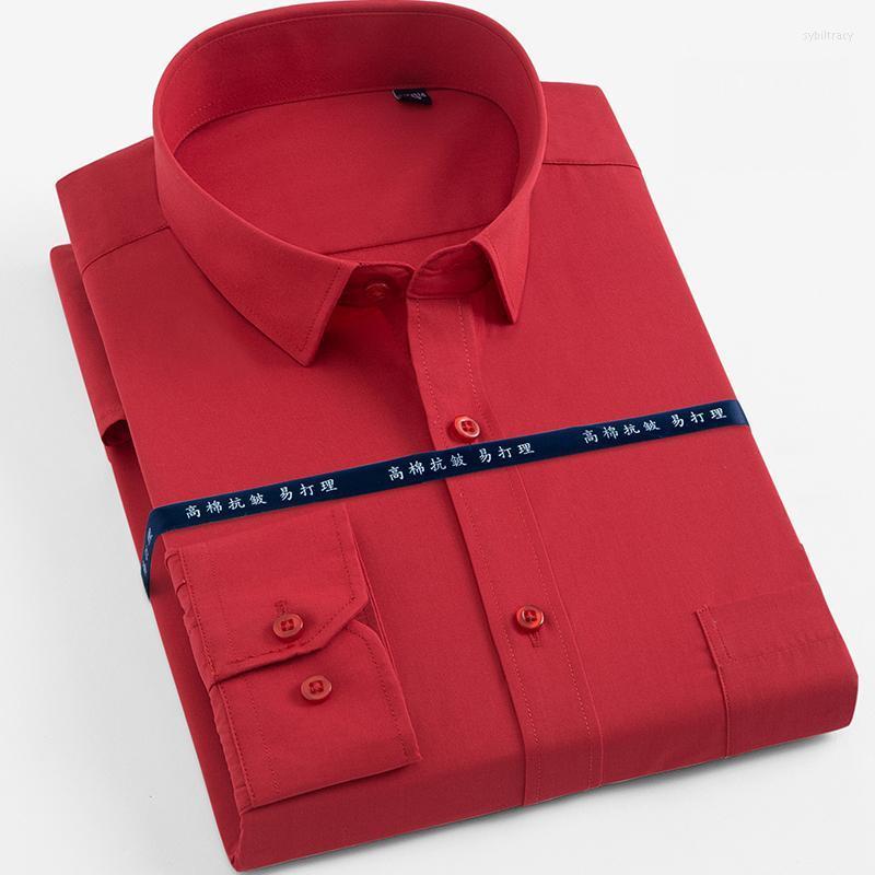 

Men's Dress Shirts Solid Long Sleeve Men's Shirt Slim Fit Male Casual Business Formal Camisa Masculina White Blue Red Black PinkMen's Sy