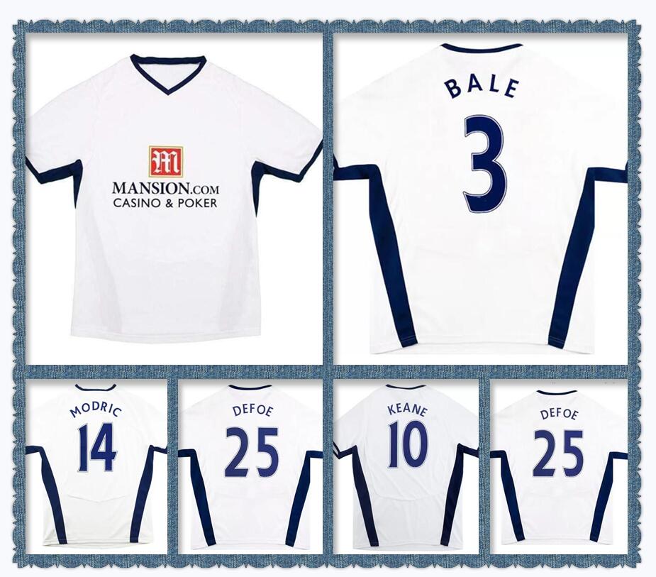 

2008 2009 BALE Modric Pavlyuchenko Bent retro soccer jersey 08 09 Lennon Keane Woodgate Defoe vintage classic football shirt