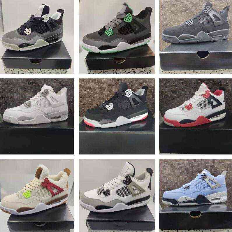 

Military Black 4s men basketball shoes jumpman 4 Red Thunder Taupe Haze Desert Moss University Blue Cat Royalty Shimmer mens women, 18