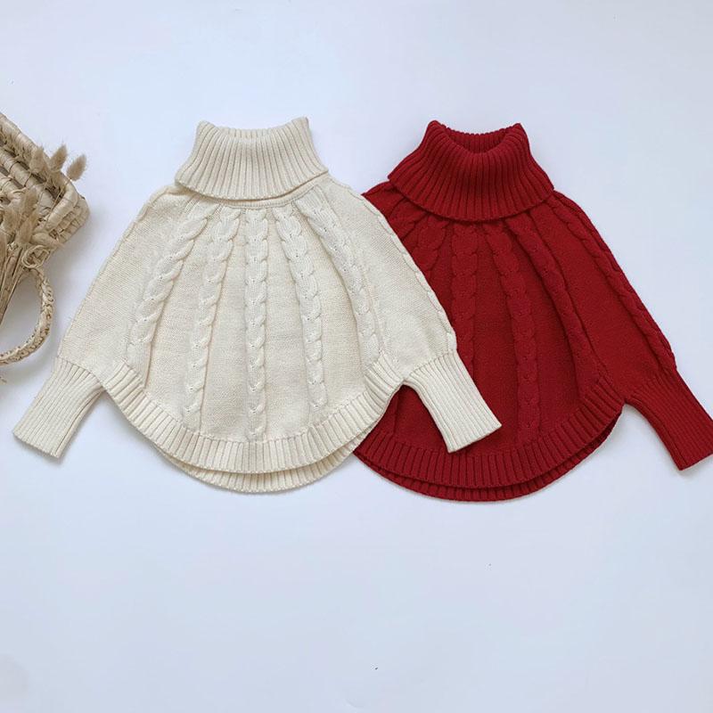 

Pullover Autumn Winter Baby Kids Girls Long Sleeve Thicken Cloak Knit Sweater Sweaters Children's ClothesPullover, W32709 blue