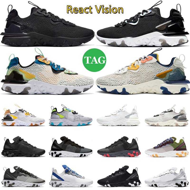 

Hotsale React Vision Running Shoes Element 55 87 Men Women Triple Black White Iridescent Vast Grey Honeycomb Phantom Mens Trainers Sports Sneakers, #10