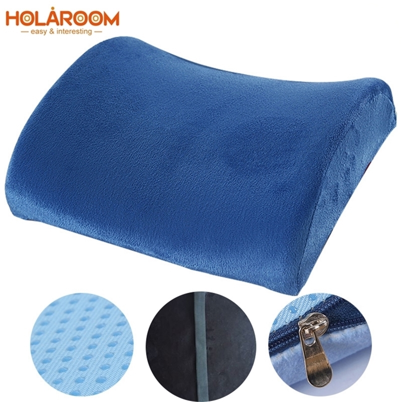 

est High-Resilience Memory Foam Cushion Lumbar Back Support Cushion Relief Pillow for Office Home Car Travel Booster Seat 220402, Black