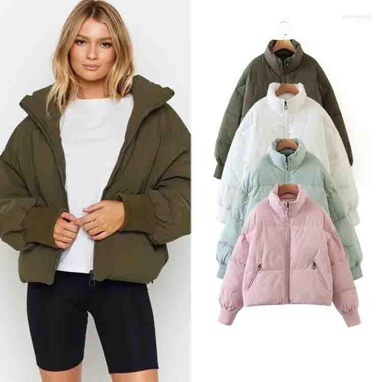 

Women's Down & Parkas European And American Style Casual Simple Solid Color All-match Cotton Coat Winter Clothing Loose Thin Short Bre Guin2, Green