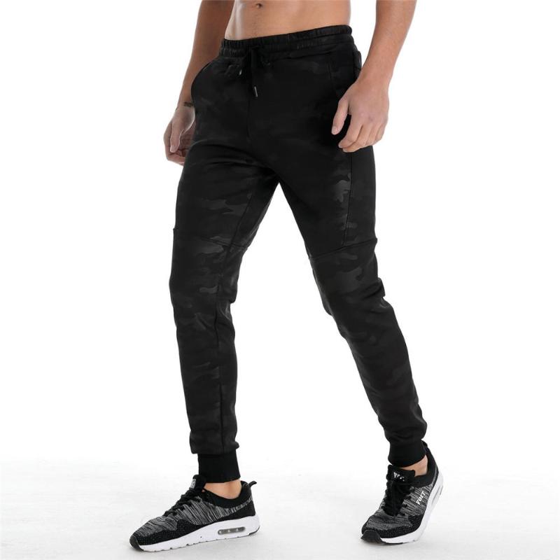 

Men' Pants Camo Casual Men Joggers Sweatpants Autumn Running Sport Slim Trousers Male Athletic Trackpants Gym Fitness Workout Bottoms, Black