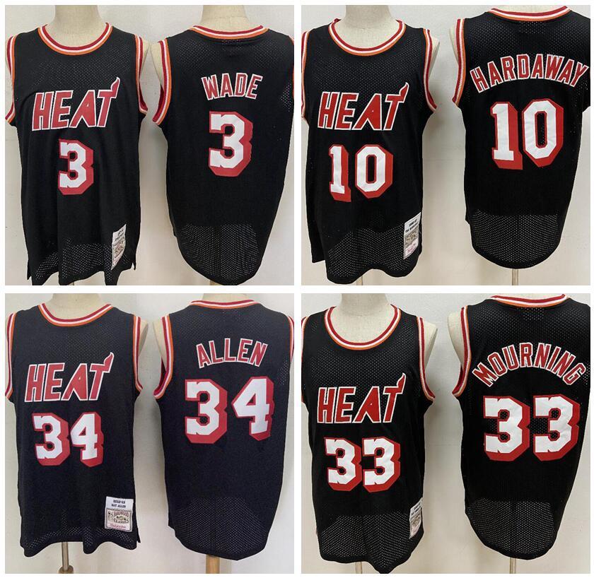 

Men S-2XL Basketball Jerseys Dwyane Wade 34 Allen 10 Hardaway 50 Mourning retro 2003 2012 jersey and short, Have patch