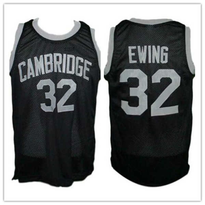 

Xflsp mens Patrick Ewing #32 Cambridge High School Basketball Jersey Customize any name and number, Black