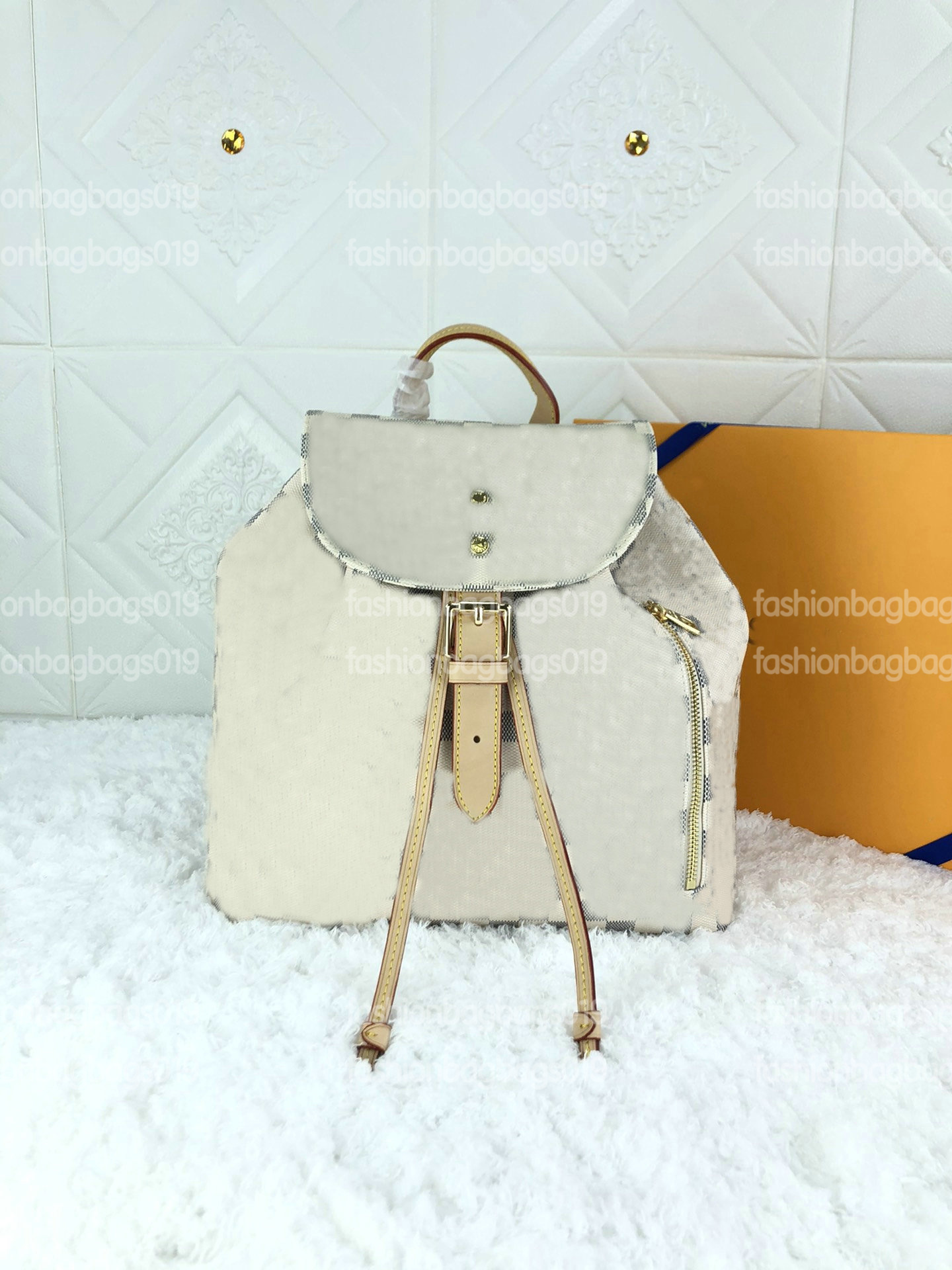 

2022 Womens Luxurys Designer Bag SPERONE BB Backpack Damiers Azurs Canvas Backpack With Vintage Buckle N41578