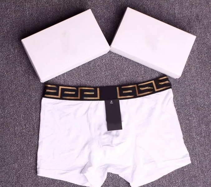 

Underpants for Men Cotton Boxers Fashion Waist Printting Breathable Shorts, White