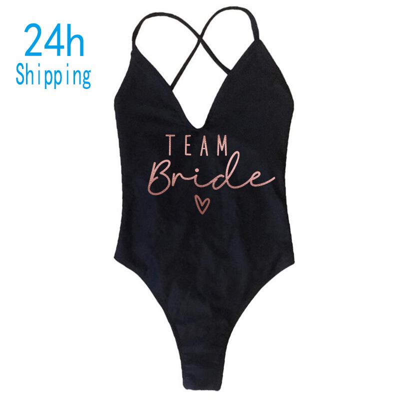 

Women' Swimwear Team Bride & Female Thong Padded Sexy One Piece Swimsuit Beaches Women Fused Backless Bather Monokini BeachwearWomen, Team yellow2