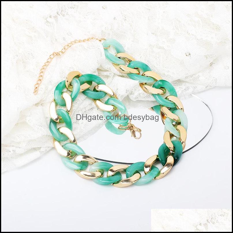 

Chains Necklaces Pendants Jewelry Fashion Design Geometrical Acrylic Resin Chain Necklace For Women Gift Drop Delivery 2021 Dhavu