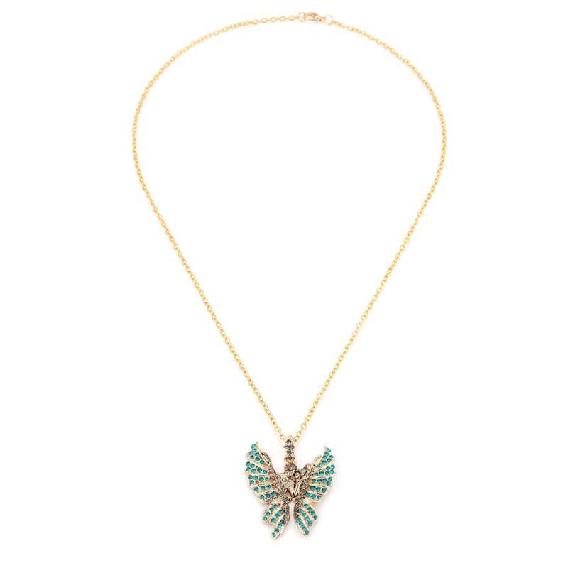 

Pendant Necklaces 2022 Green Crystal Butterfly Necklace Jewelry Couple Fairy Lover Cubic Zirconia C1FE