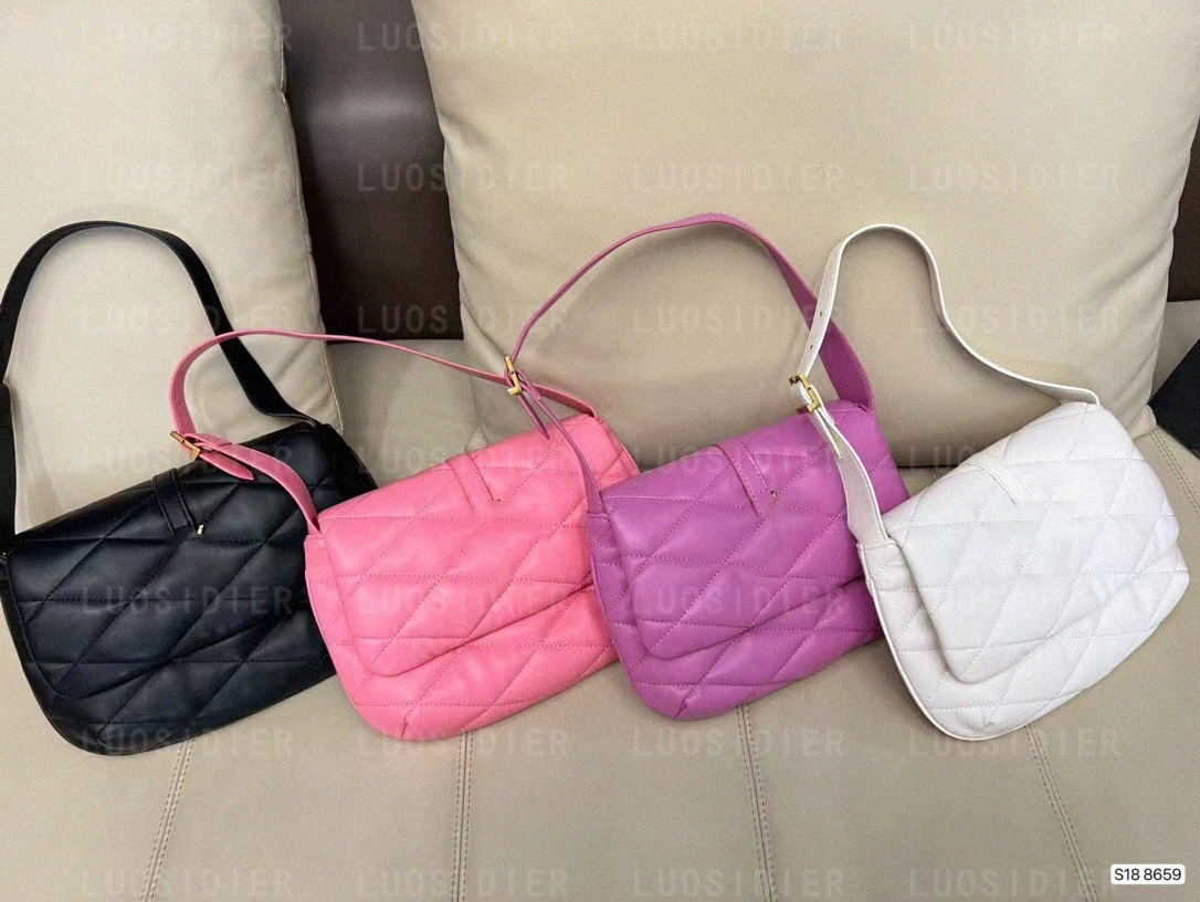 

Le 57 Designer women shoulder bag lambskin hobo diamond surface new with chain coin wallet bag Luxurys purse, 1 purple