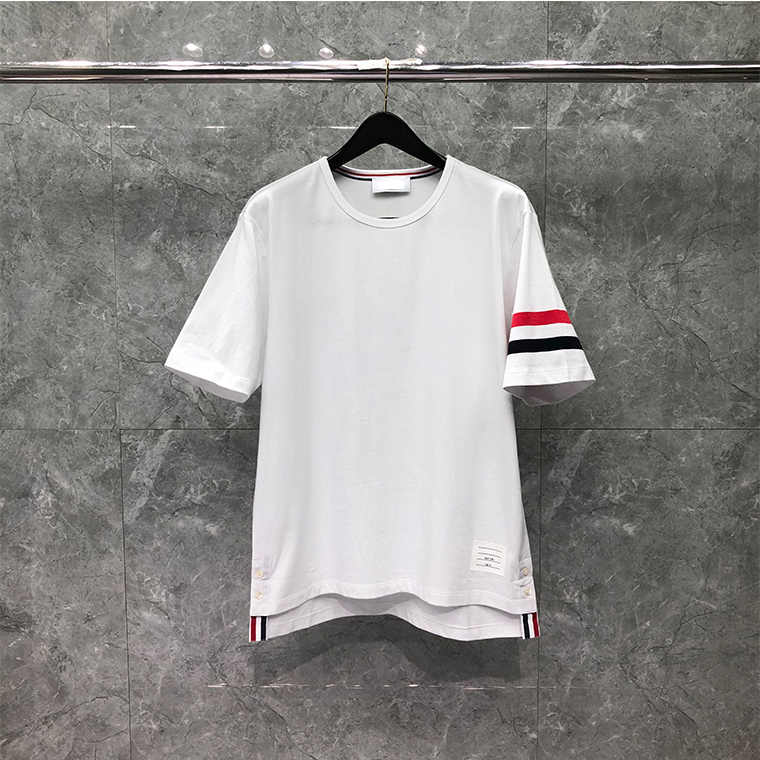 

Striped Sleeve Designer Men's T-shirts Summer Crew Neck 100% Cotton Causal Tee Short-sleeved Breathable Luxury Brand Designers T Shirts New Official Top Tee, Packing bag