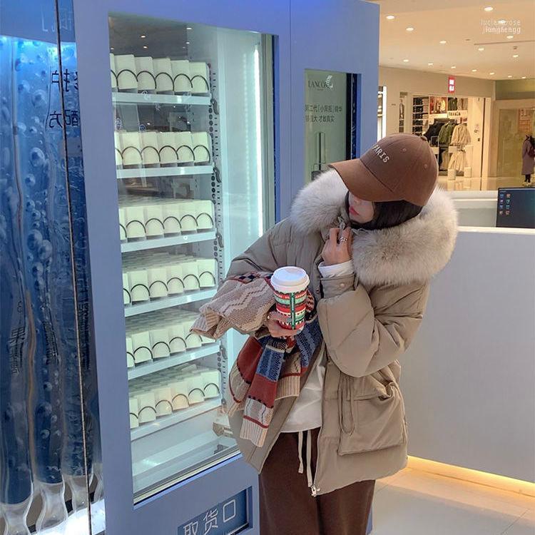 

Women' Down & Parkas 2022 Women Winter Short White Duck Jackets Female Big Fur Collar Hooded Outwear Loose Solid Thicken Warm Coats E630 Lu, Mibaise