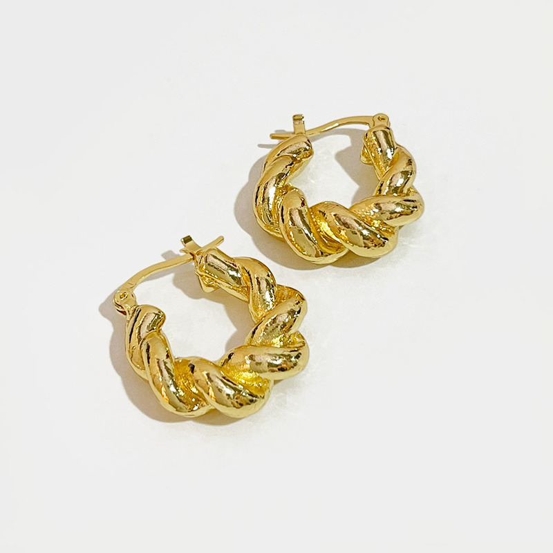 

Peri sBox Trendy Minimalist Twisted Hoop Earring for Women Gold Silver Color Zinc Alloy Huggie Earrings Gifts 220716