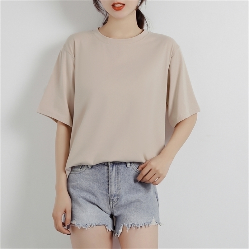

Women Shirt Fashion T-Shirt Khaki Tees short sleeve 220402, Black