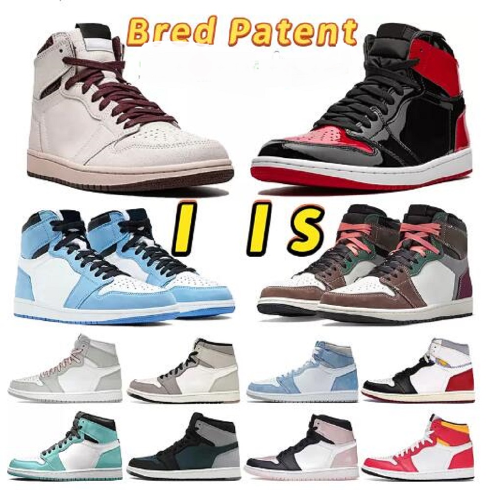 

Jumpman bred patent 1 1s basketball shoes A Ma Maniere seafoam fusion red Hand Crafted Lucky Green Aurora men women sneakers, # 5