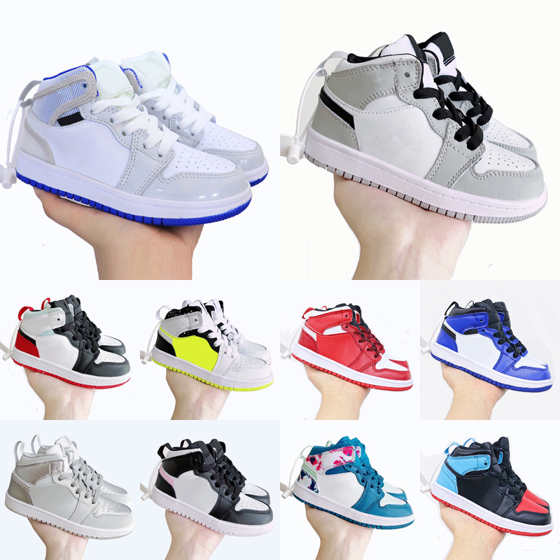 

Jumpman 1 Mid basketball shoes kids youth students sneaker big child Junior toddler casual sport shoes skateboard trainers retro sneakers US 6C-5Y 22-37, As photo 23