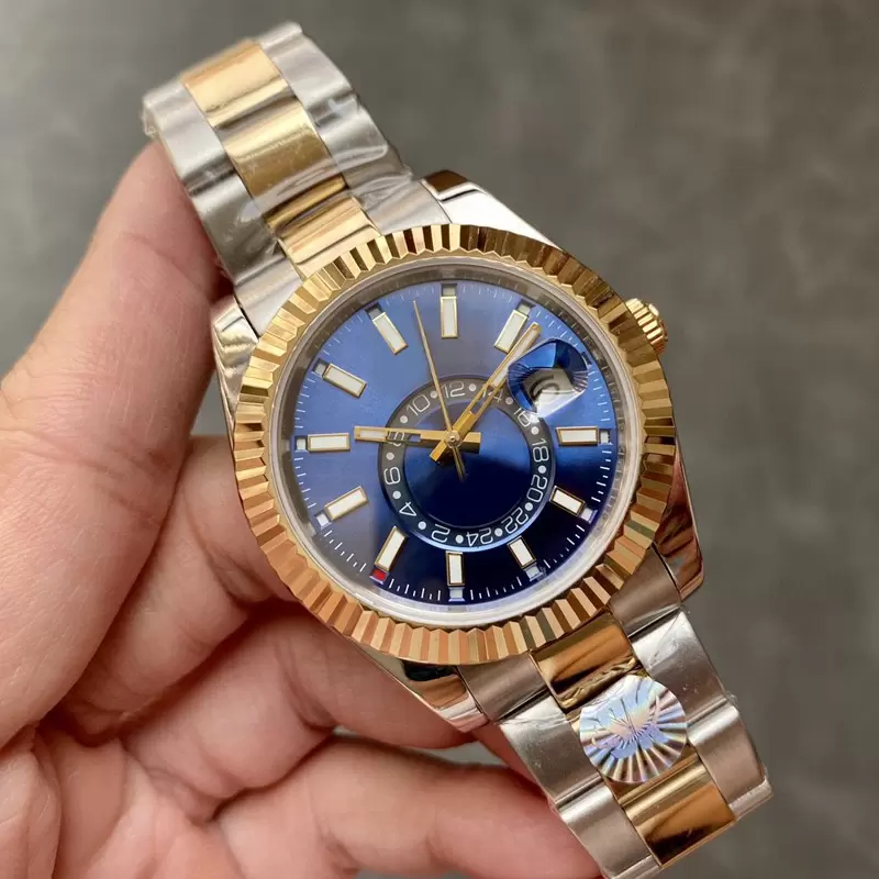 

SW Luxury men's watch 40mm Wristwatches automatic mechanical sapphire mirror stainless steel strap double rotating week Multifunctional More time dial watch