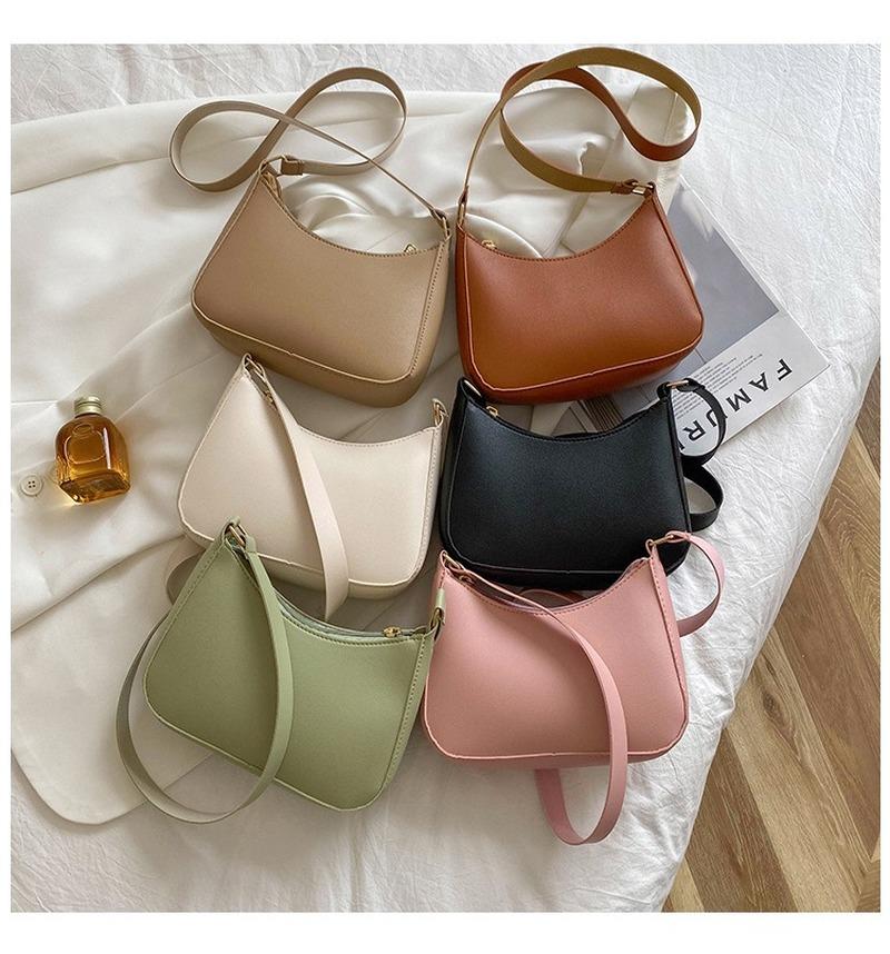 

Evening Bags Retro Casual Women's Totes Shoulder Bag Fashion Underarm Exquisite Shopping PU Leather Chain Handbags For WomenEvening, White