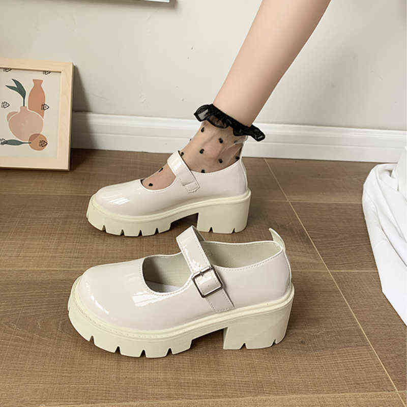 

HBP Dres Shoe New Lolita Shoe Japanese Mary Jane Women Vintage Girl Student Jk Uniform Platform Cosplay High Heel Plu Size 42 220723, 28-black matte 4.5cm