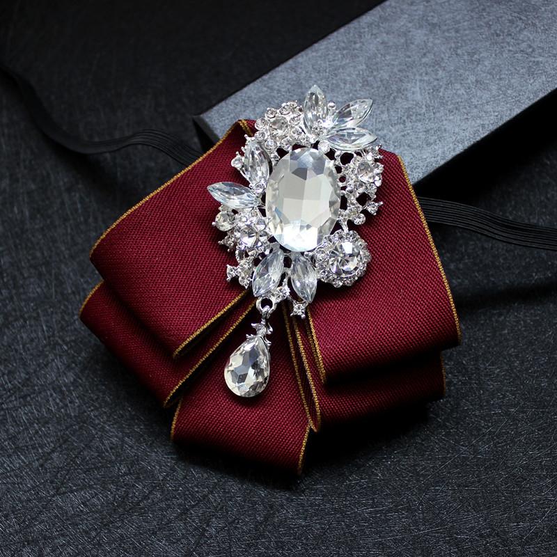 

Bow Ties Men Women Business Wedding Party Ribbon Tie Cravat Elastic Band Banquet Necktie Bling Rhinestone Crystal Bowtie AccessoriesBow