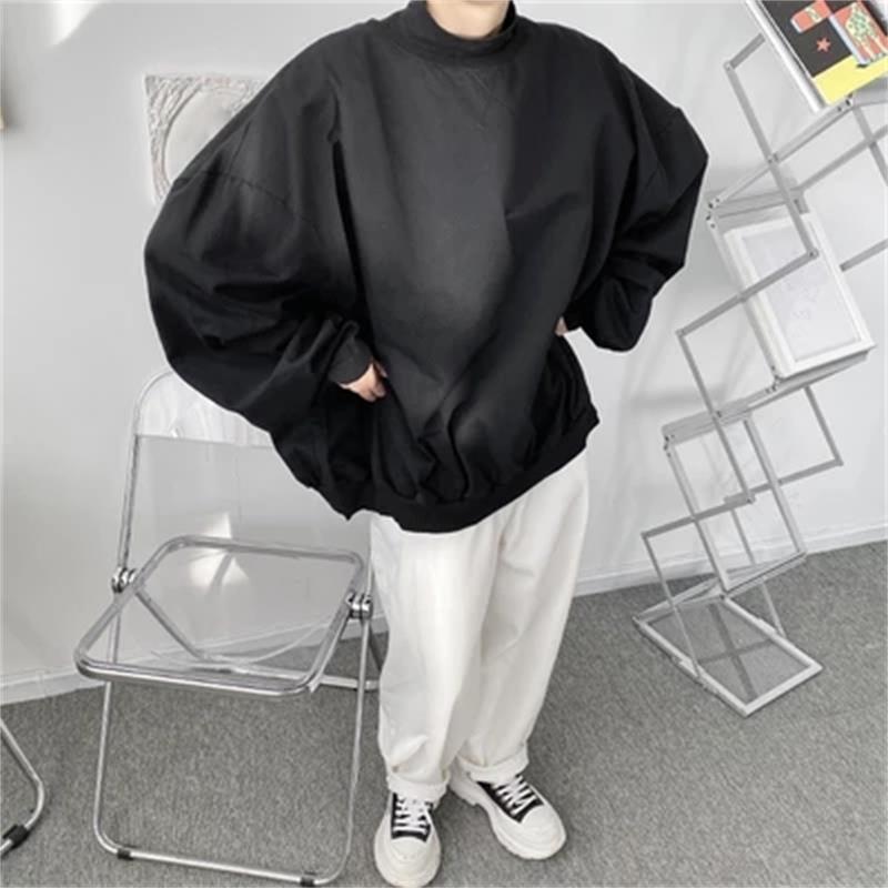 

Men' Hoodies & Sweatshirts Loose Black Long Sleeved Sweater Large Size Trendy Simple Youth Hip Hop Bat Sleeve Casual Hoodie