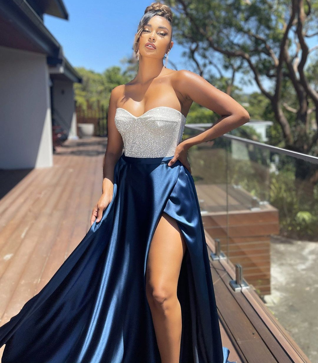 2023 sequined Long Train Gold Mermaid Evening Dresses High Split Evening Dress Formal Evening Gowns robe de soiree Abendkleider