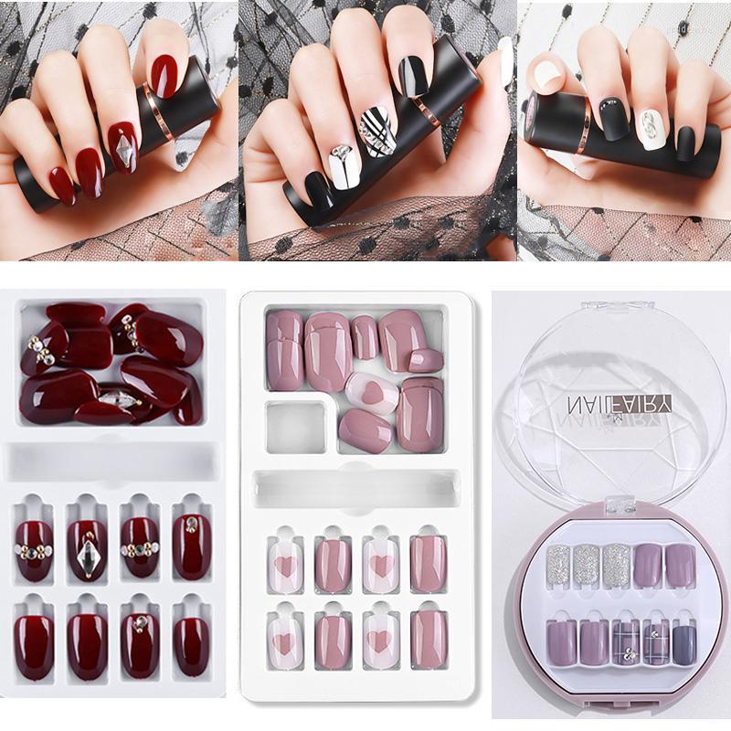 

False Nails DIY Art Set Detachable Short Paragraph Fashion Manicure Patch Nail Wearable Reusable Acrylic French Prud22, 100pcs m109