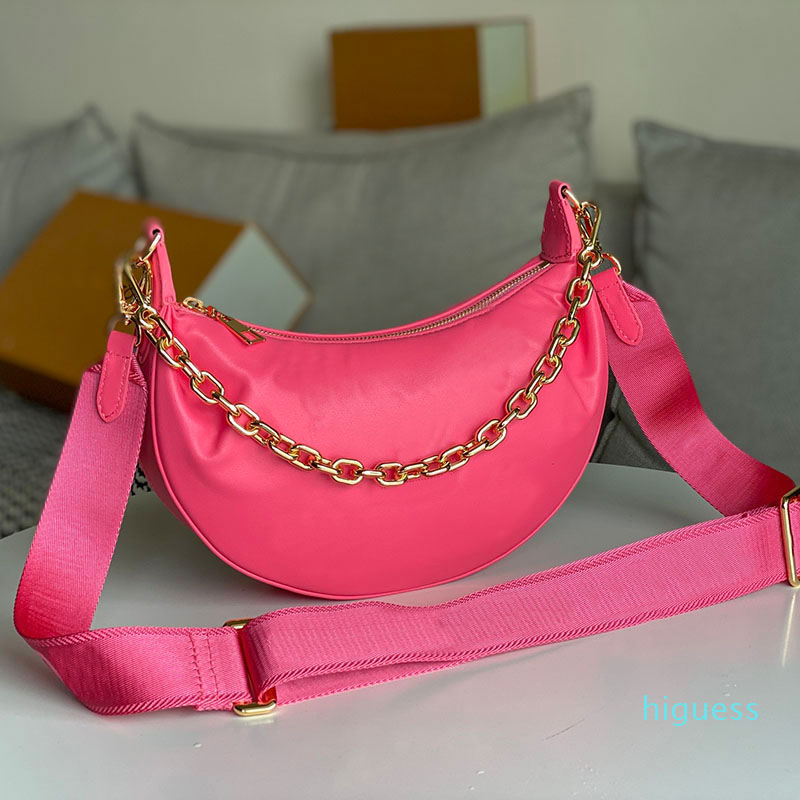 

2022-Underarm bag Over The Moon shloulder bags Quilted cow leather High quality embroidery crossbody purse women Adjustable shoulder strap, Blue