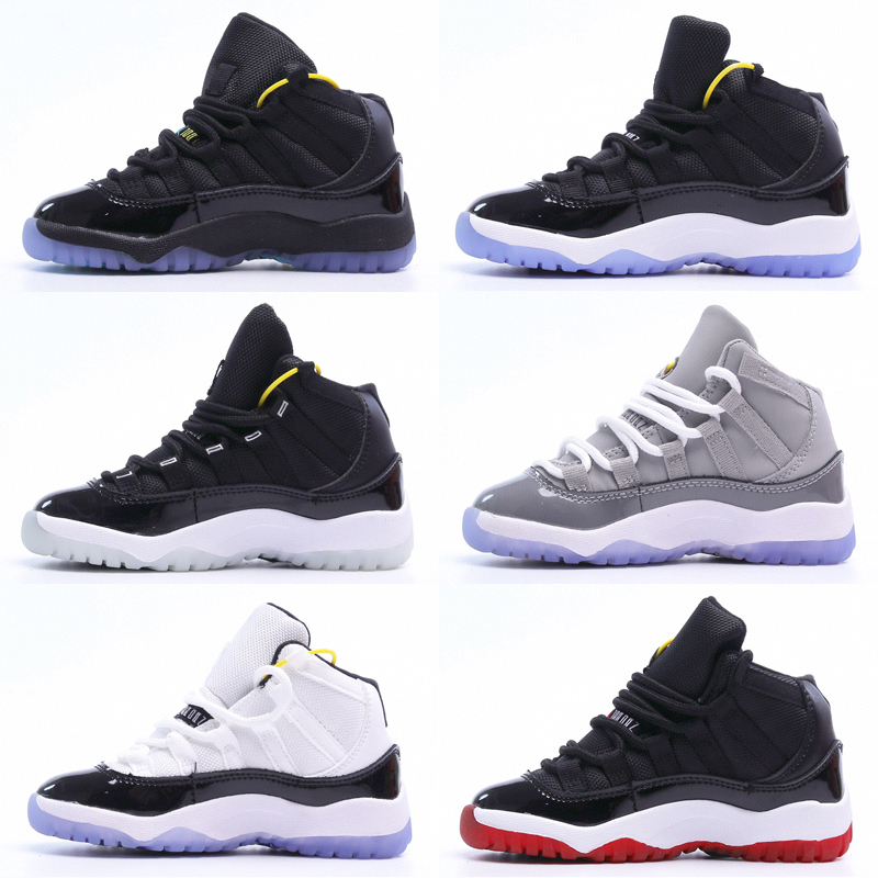 

2022 Kids 11 Space Jam Bred Concords Youth fashion Boys Basketball Shoes Sneakers Children Boy Girl Kid 11s White Pink Gray Suede Toddlers Size US 8C-3Y 25-35, As photo 5