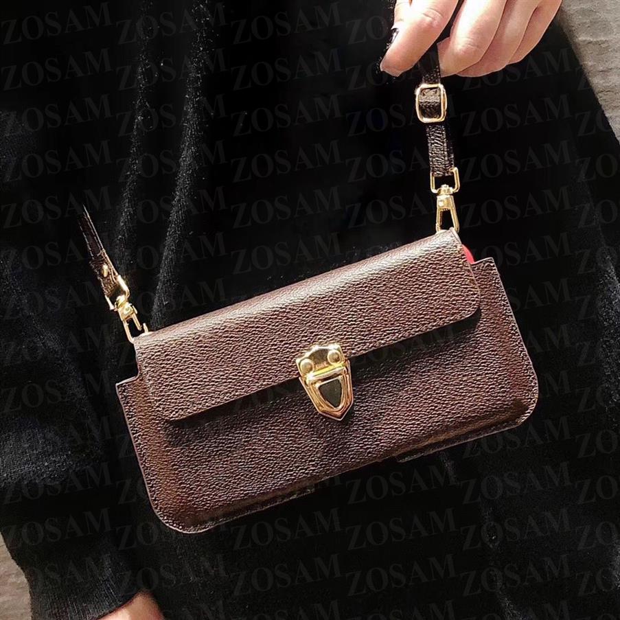 

Letter Floral Design Phone Cases for IPhone 12 Mini 11 Pro Max 11pro 12pro X Xs Xr 8 7 Plus Wallet Cross Body String Shoulder Stra310N, Brown flower