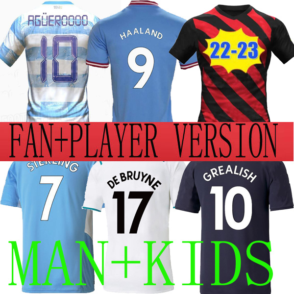 

21 22 23 limited-edition HAALAND ManCNEstER soccer jersey GREALISH DE BRUYNE 2022 2023 MANS player version city football shirts kids kit Agüeroooo 93:20 Anniversary ES, 93:20 special player version