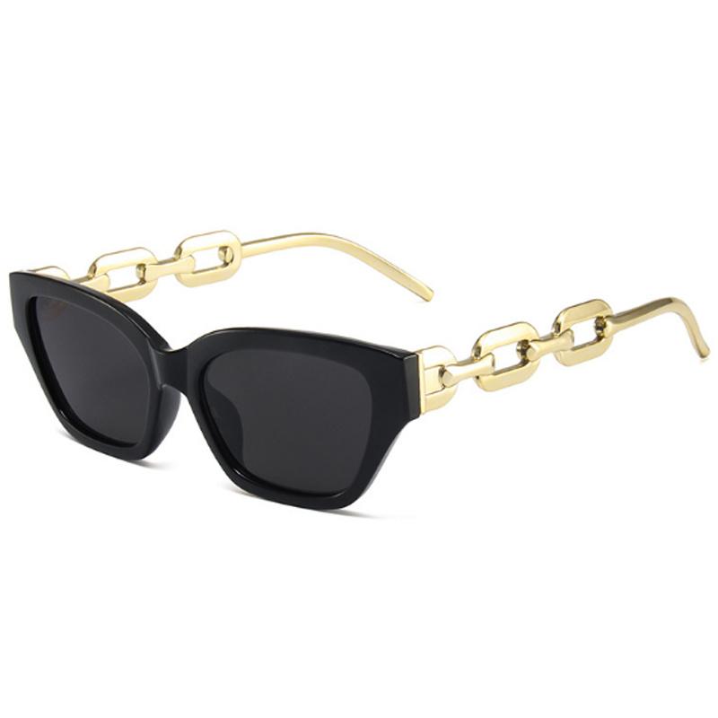

Sunglasses Brand Fashion Vintage Cat Eye Women Luxury Designer Small Frame Sun Glasses Female Chain Legs Retro Shades Eyewear